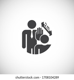 Social distancing related icon on background for graphic and web design. Creative illustration concept symbol for web or mobile app.