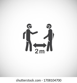 Social distancing related icon on background for graphic and web design. Creative illustration concept symbol for web or mobile app.