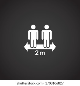 Social distancing related icon on background for graphic and web design. Creative illustration concept symbol for web or mobile app.