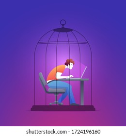 Social distancing, self quarantine and isolation concept vector illustration. Keep your social distance
