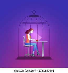 Social distancing, self quarantine and isolation concept vector illustration. Keep your social distance.