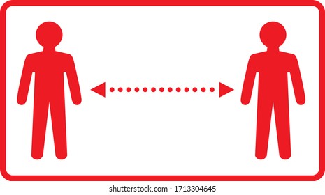 Social distancing set of icons