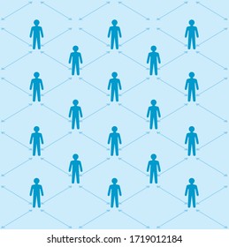 Social distancing set of icons