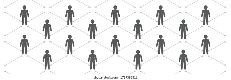 Social distancing set of icons