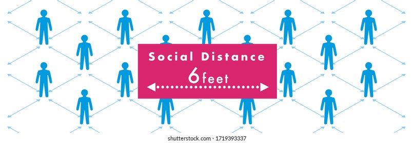 Social distancing set of icons