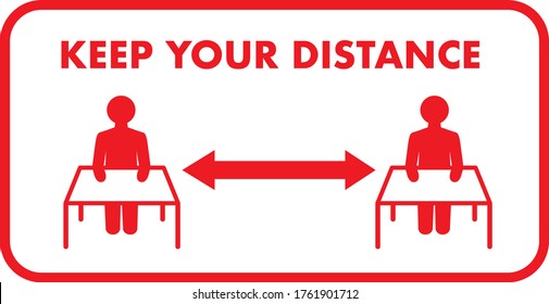Social distancing set of icons