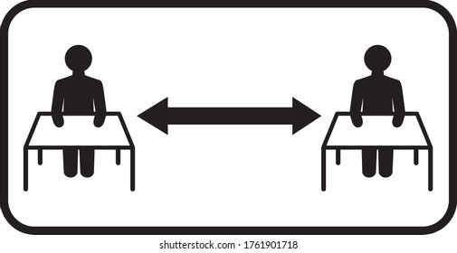 Social distancing set of icons