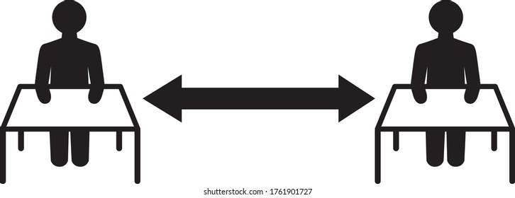 Social distancing set of icons