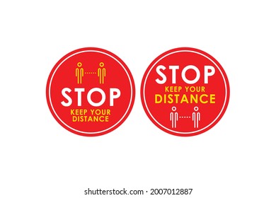 Social distancing set of icons.  Coronavirus covid-19 pandemic outbreak prevention. Stay safe and healthy. Safe Distancing Floor Sticker for stores and supermarkets to help reduce the virus spread.