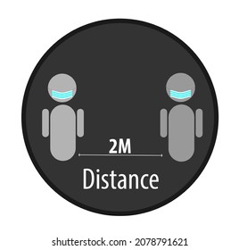 Juego de íconos de distanciamiento social. Ilustración simple del vector de clipart