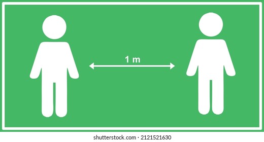 social distancing sign with arrow 