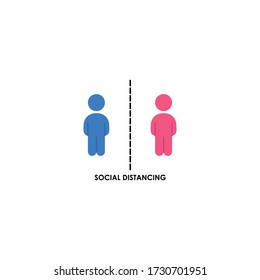 Social distancing sign. Coronovirus epidemic protective equipment. Preventive measures. Steps to protect yourself. Vector illustration