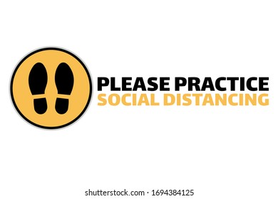 Social distancing sign. COVID-19 coronavirus prevention. Template for background, banner, poster with text inscription. Vector EPS10 illustration
