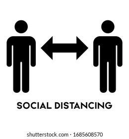 Social Distancing sign icon vector.
