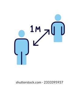 Social distancing sign. Keep distance related vector icon. Isolated on white background. Editable vector illustration