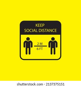 Social Distancing Sign, People Keeping Distance Icon Vector Illustration Eps10