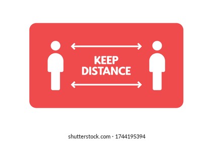 Social Distancing sign. Person standing at safe distance vector icons.