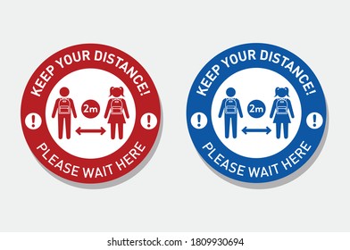 Social distancing sign for school vector. New normal at school during coronavirus. COVID-19 information sign for school. Pupils maintaing safe distance vector. Keep your distance banner for education.