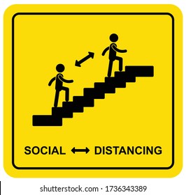 Social Distancing Sign Stick figure staircase