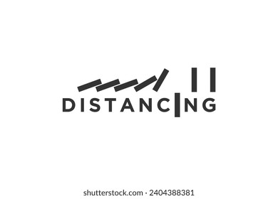 Social distancing sign symbol pandemic prevention people public logo design.