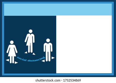 Social Distancing sign and symbol template .Keep your distance.Stay at least 6 feet apart.Social distancing. Mandatory and regulatory signs Vector. Maintain distance. Safety sign and notice template