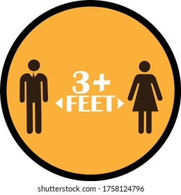 Social distancing sign and symbol vector. Safety sign during coronavirus. Keep a safe distance.