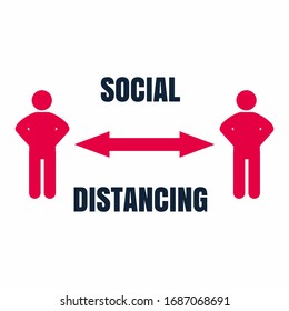 Social Distancing sign and symbols vector, social distancing logo