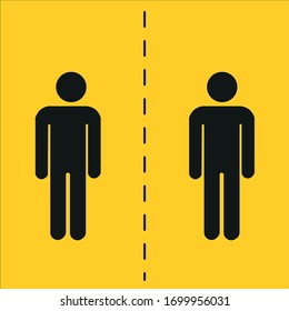 Social distancing sign vector illustration Coronavirus (Covid-19) pandemic