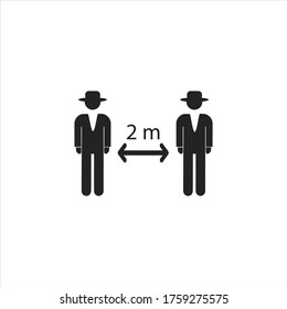 Ilustración del vector de signo de distanciamiento social