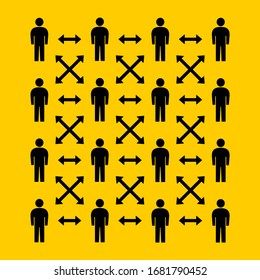 Social Distancing Sign. Vector Image.