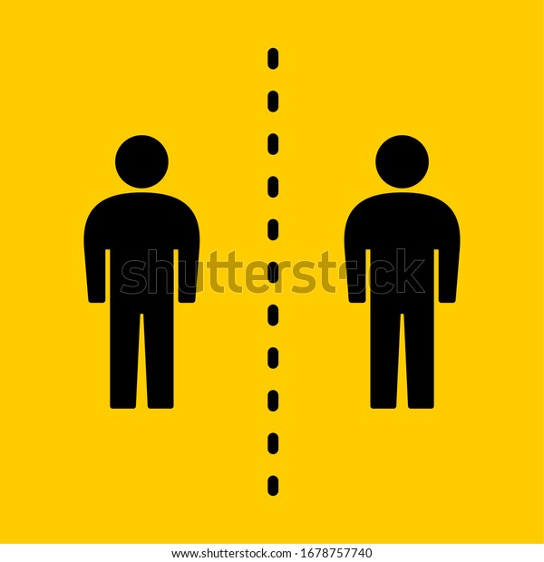Social Distancing Sign Vector Image Stock Vector Royalty Free