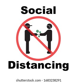 social distancing simple icon vector design
