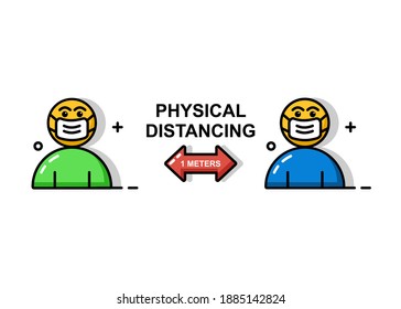 Social distancing simple illustration. Easy to edit with vector file. Can use for your creative content. Especially about health protocol.