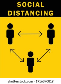 Social Distancing Simple Sign Vektor