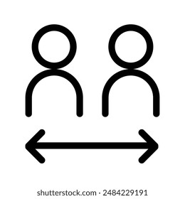 Social distancing sitting icon design in filled and outlined style