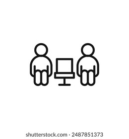 Social distancing sitting logo sign vector outline