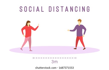 Social distancing in society people to protect from COVID-19 coronavirus outbreak spreading concept. 