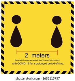 Social distancing. Space between people to avoid spreading COVID-19 Virus. Keep the 1-2 meter distance. Vector illustration