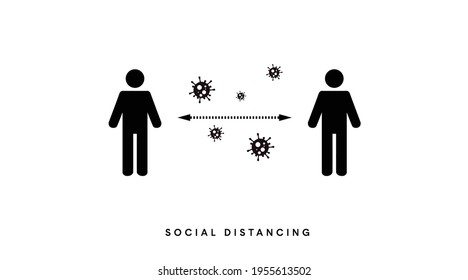 Social distancing. Space between people to prevent the spread of the COVID-19 virus.