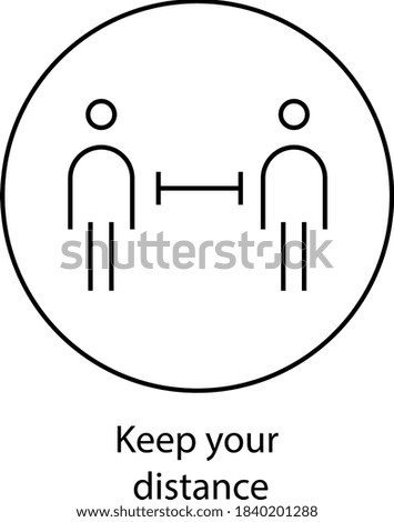 Social distancing. Space between people to avoid spreading COVID-19 Virus. Keep the 1-2 meter distance. Vector illustration