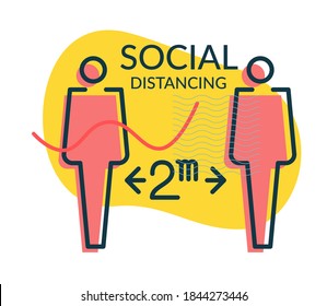 Social Distancing - Stop the Spread of Coronavirus - Icon as EPS 10 File