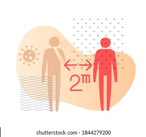 Social Distancing - Stop the Spread of Coronavirus - Icon as EPS 10 File