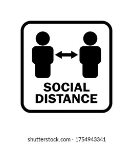 Símbolo de distanciamiento social. vector de plantilla de diseño