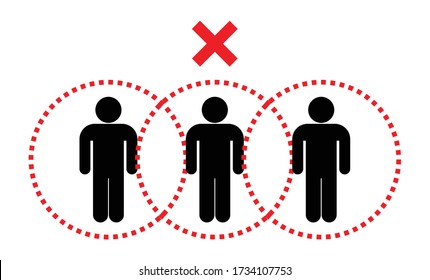 Social distancing symbol. Design vector illustration