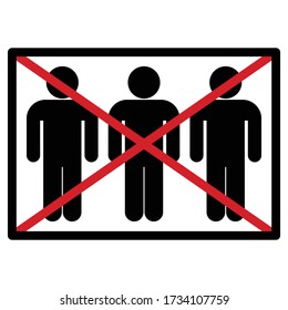 Símbolo de distanciamiento social. Ilustración vectorial de diseño