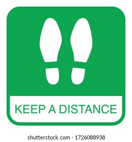 Social distancing tag, Banner sticker to keep a distance, Coronavirus, Covid-19, Vector Illustration.