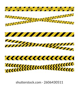 Social distancing tape. warning tape. caution yellow danger tape warning line. black and yellow line striped. vector illustration