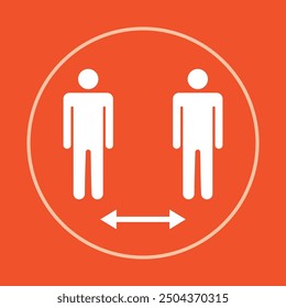 Social distancing trendy icon inventive abstract vector illustration colorful artwork beautiful design.eps