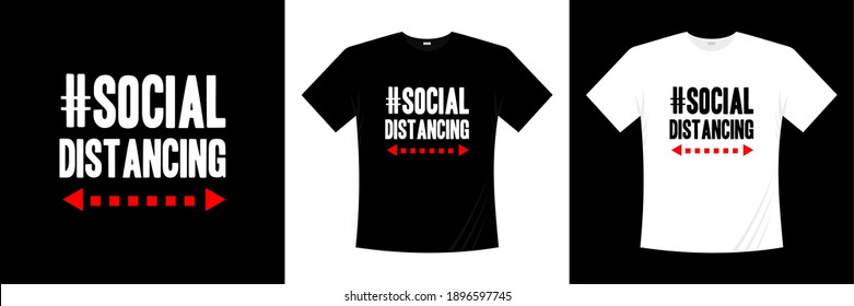 social distancing typography t-shirt design