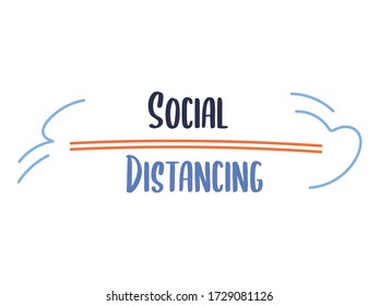 social distancing vector banner.  Vector illustration design for coronavirus prevention.